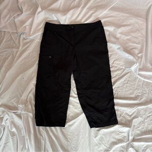 LL Bean Water Repellent Comfort Trail Pants Mid-Rise Straight Leg Crop Sz 16R